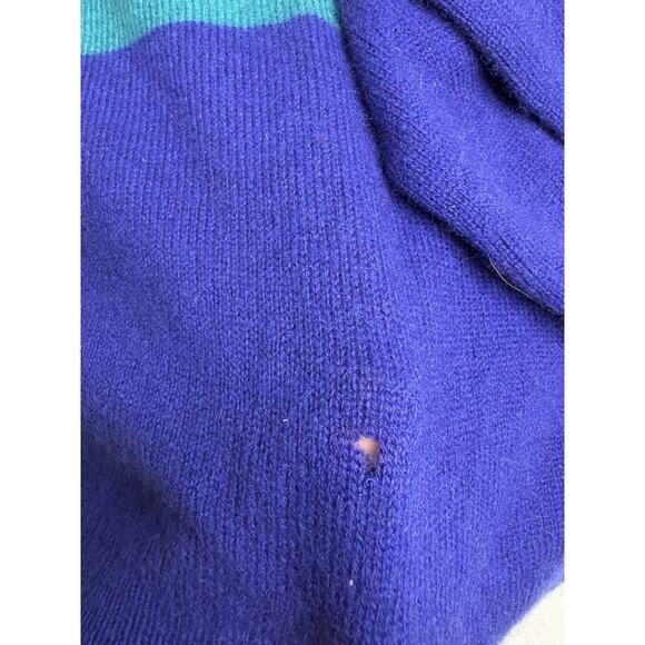 Lands End Ladies Color Stripe Cashmere Size Medium Sweater- Pls Note Small Flaw - Picture 5 of 5